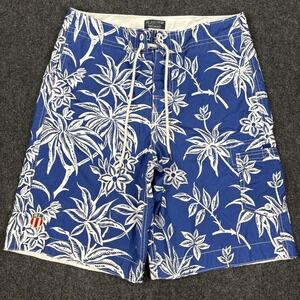 Polo Jeans Co Ralph Lauren Mens Blue Tropical Palm Floral Board Shorts Size M